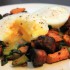 Spicy Chorizo Yam Hash with Poached Eggs On Top