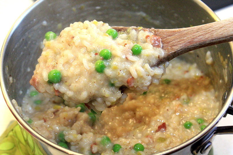 Bacon, Leek and Pea Risotto