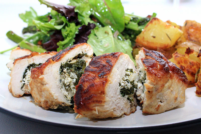 Spinach and Goat Cheese Stuffed Chicken